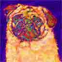 fawn pug pup art dog art and abstract dogs, pup art dog pop art prints, abstract dog paintings, abstract dog portraits, pop art pet portraits and dog gifts in colorful original pop art dog art and fine art dog prints by artists Jane Billman and Gregg Billman