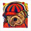 party chinese sharpei headshot pup art dog art and abstract dogs, pup art dog pop art prints, abstract dog paintings, abstract dog portraits, pop art pet portraits and dog gifts in colorful original pop art dog art and fine art dog prints by artists Jane Billman and Gregg Billman