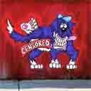 censored abstract pup art dog art and abstract dogs, pup art dog pop art prints, abstract dog paintings, abstract dog portraits, pop art pet portraits and dog gifts in colorful original pop art dog art and fine art dog prints by artists Jane Billman and Gregg Billman
